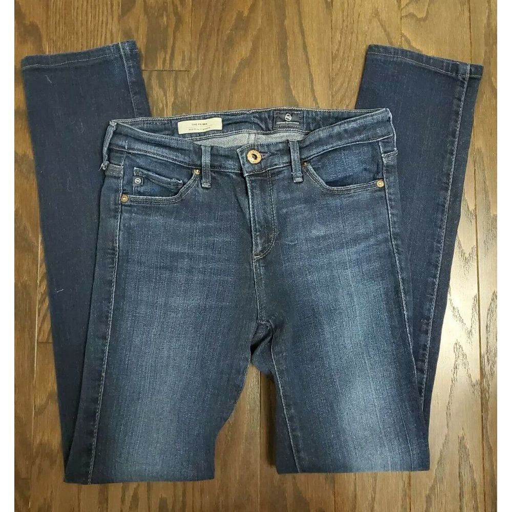 AG Adriano Goldschmied Jeans Size 25R The Prima Mid Rise Cigarette 26x27 Stretch